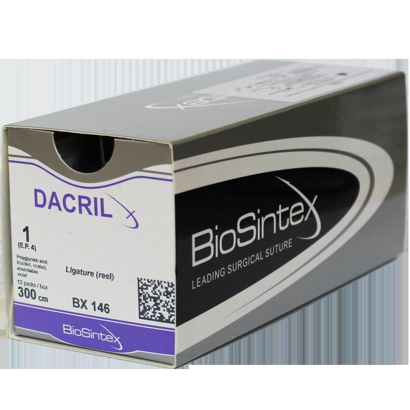 Dacril (BX 152), Полігліколід,фіолетовий , USP 1(M4),400см,без голки,котушка